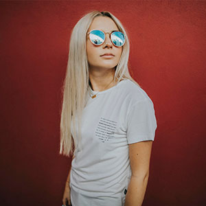Typography Teal Printed Tshirt